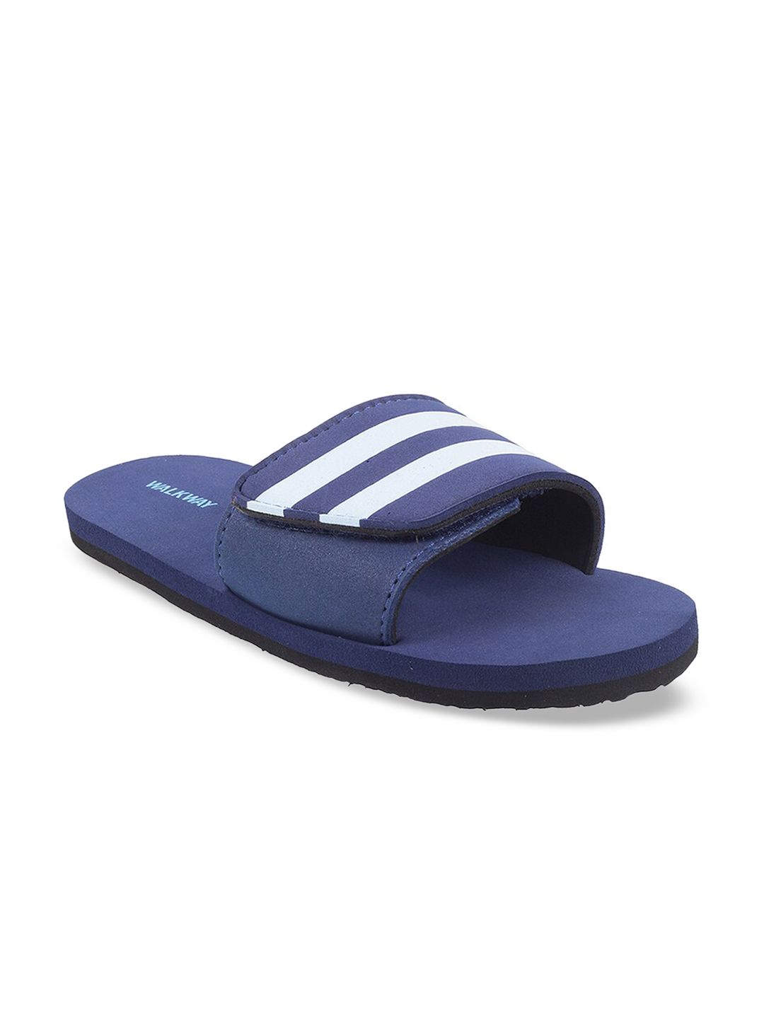 WALKWAY by Metro Women Blue & Beige Striped Sliders Price in India