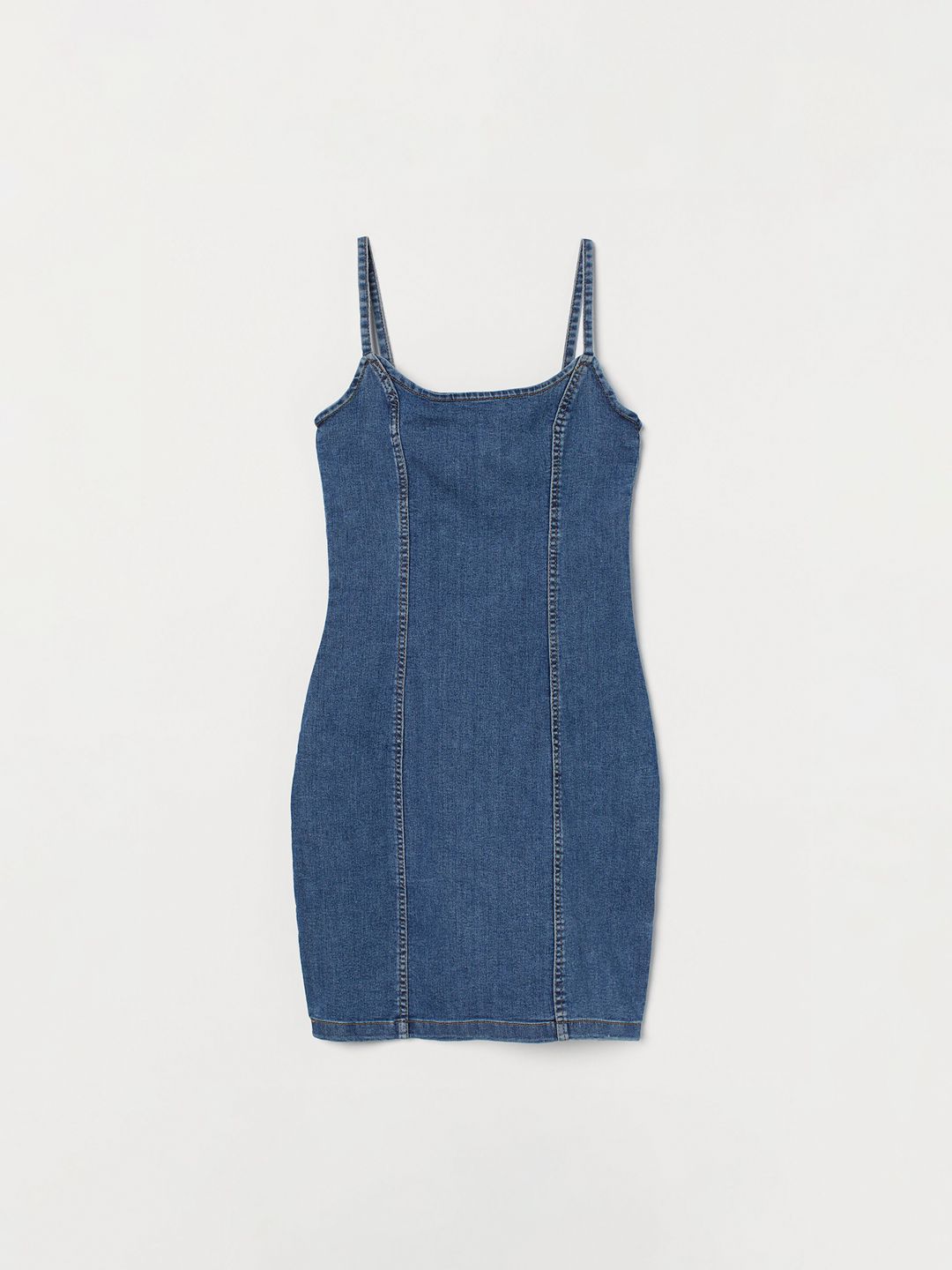 h&m denim bodycon dress Denim long sheath dress  Calliope