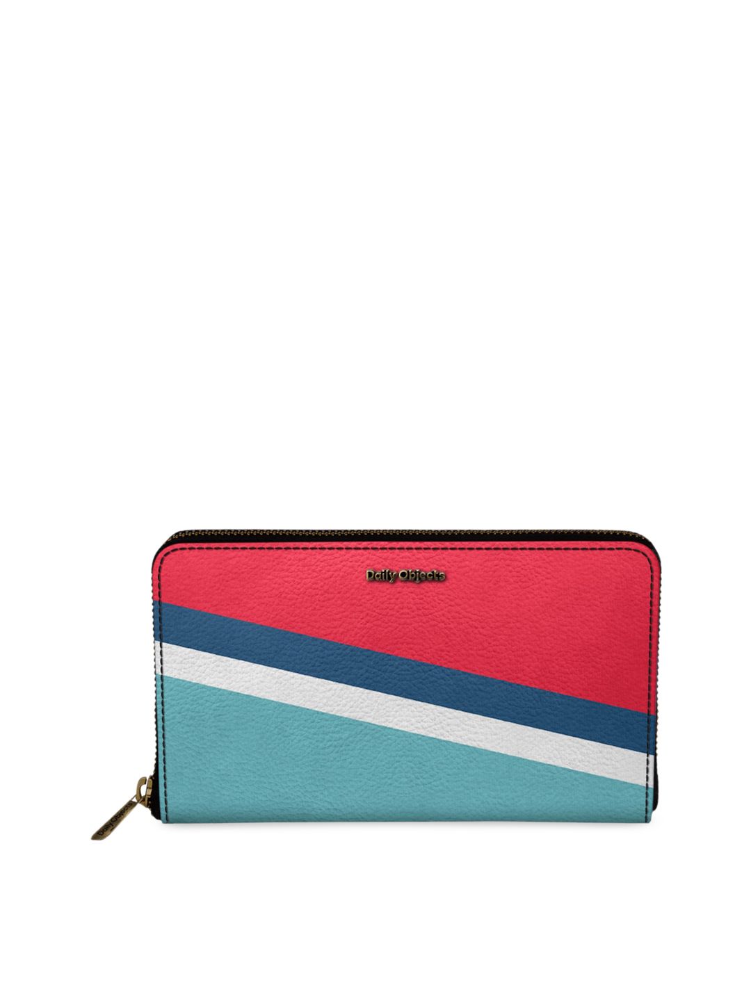 DailyObjects Women Red & Blue Colourblocked Zip Around Wallet Price in India