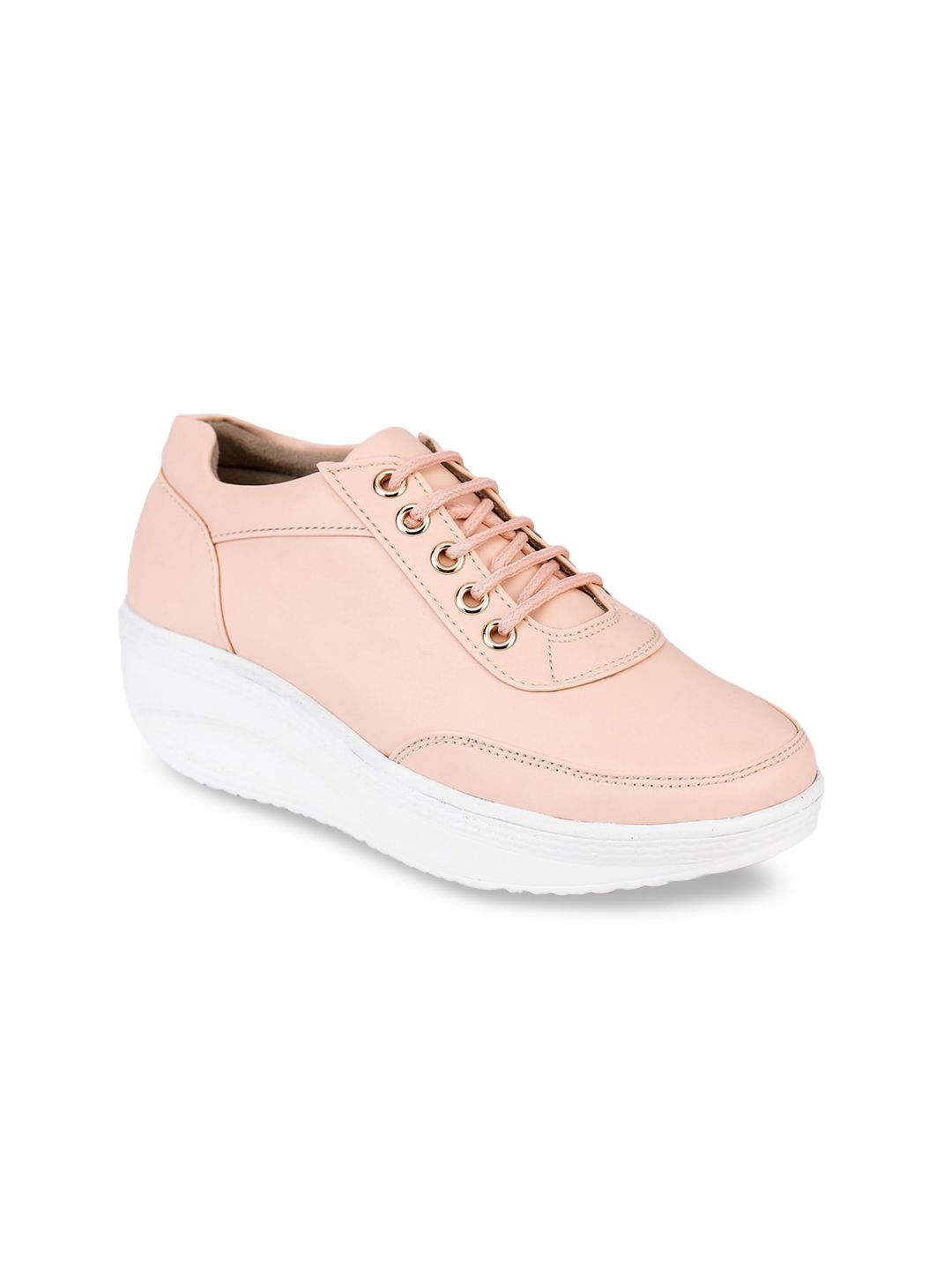 VALIOSAA Women Pink Flatform Sneakers Price in India