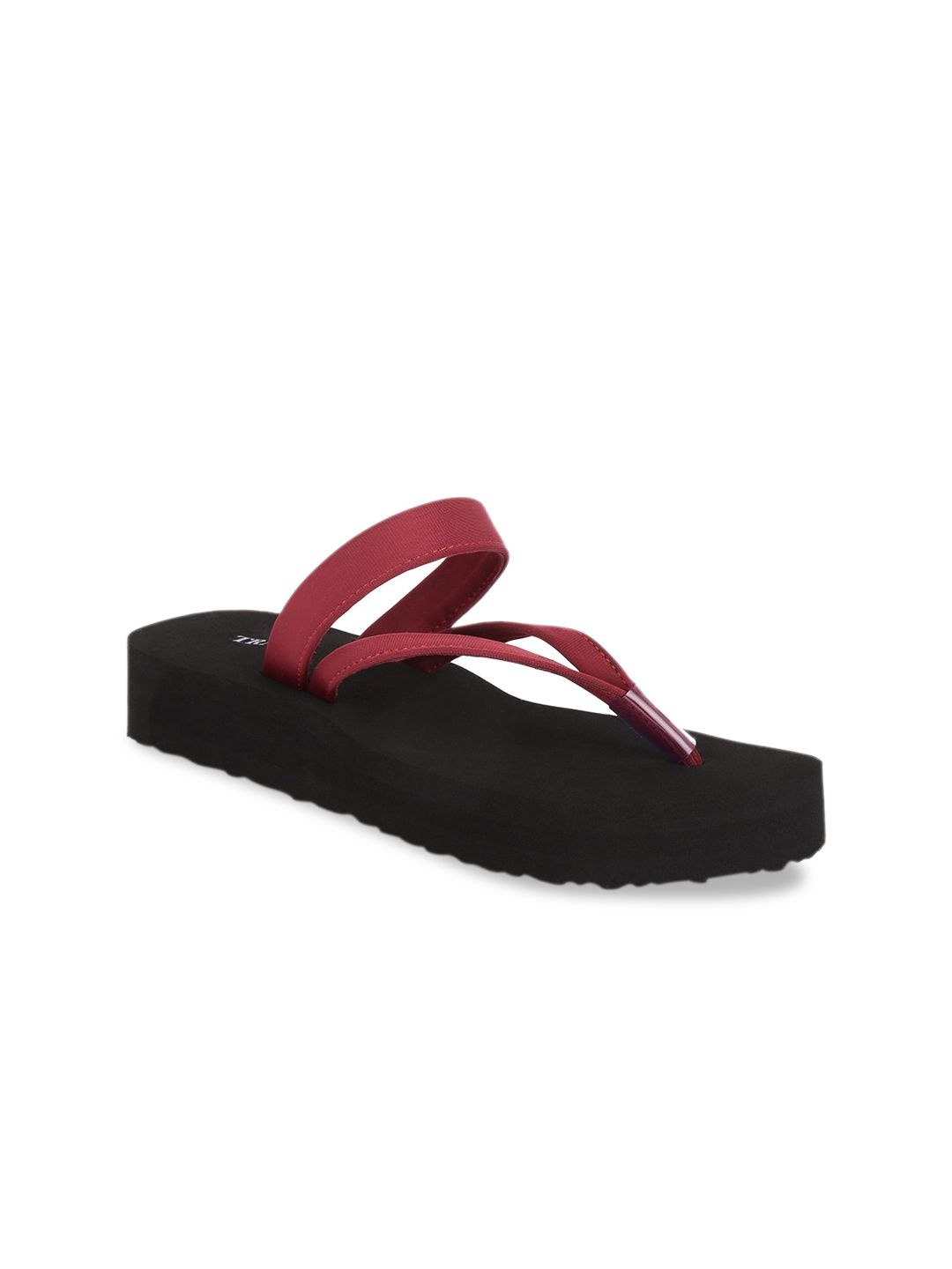 TRASE Women Maroon Solid Thong Flip-Flops Price in India