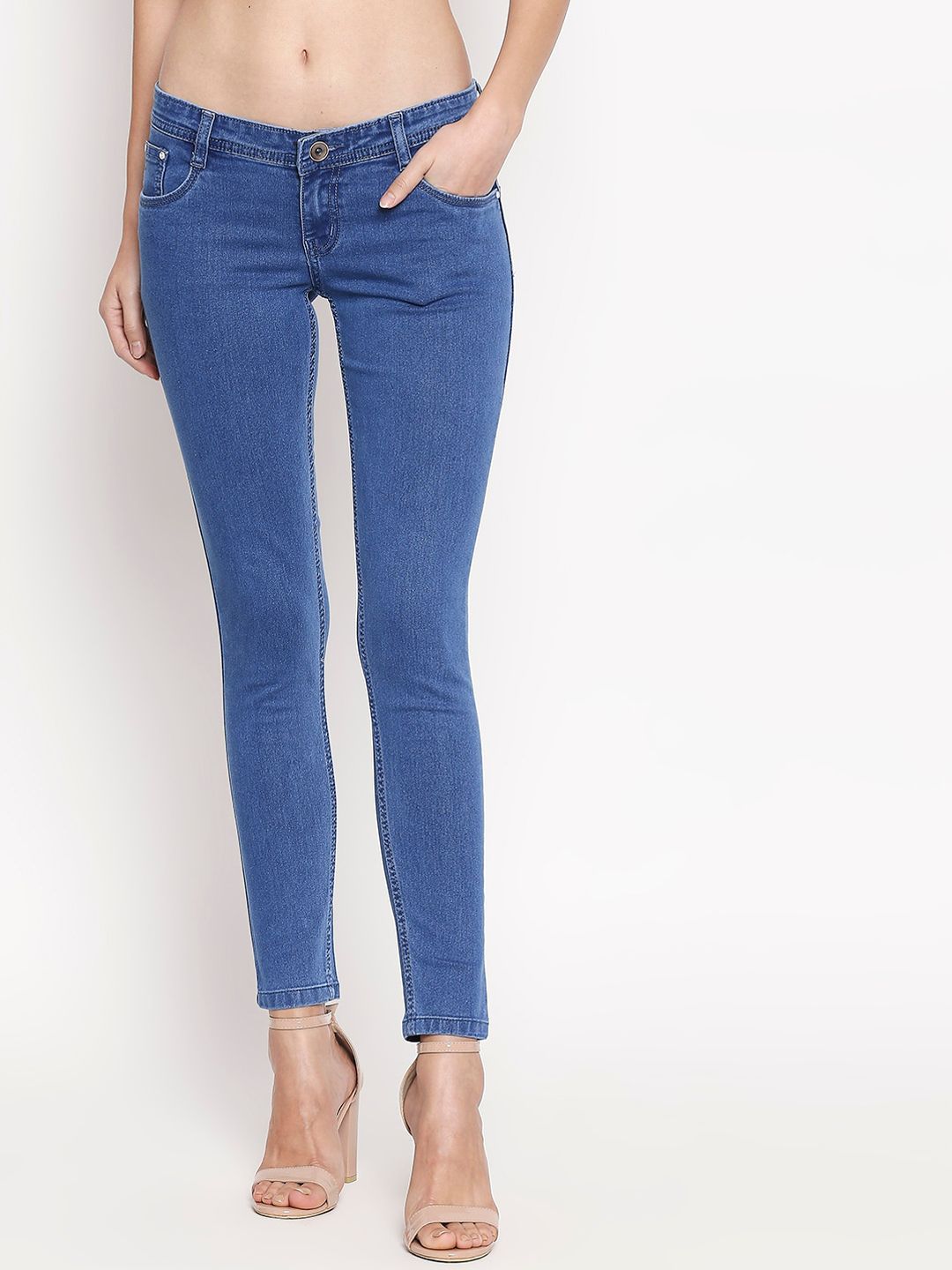 High Star Women Blue Slim Fit Mid-Rise Clean Look Stretchable Jeans Price in India