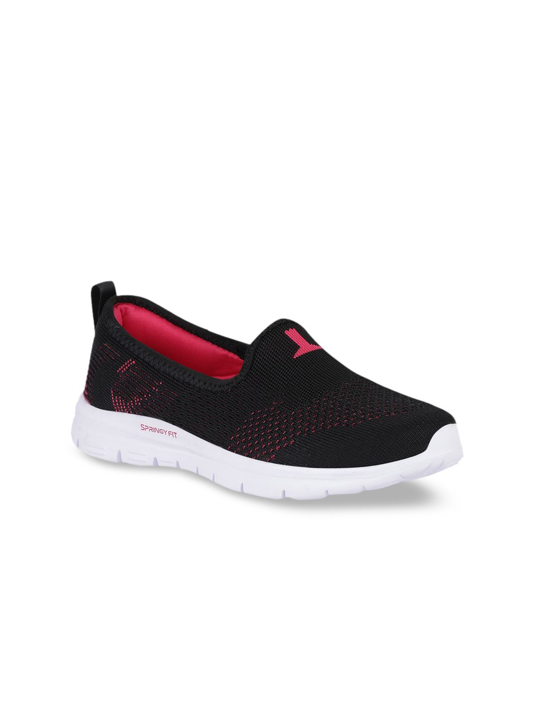 Campus Women Black Mesh Walking Shoes Price in India