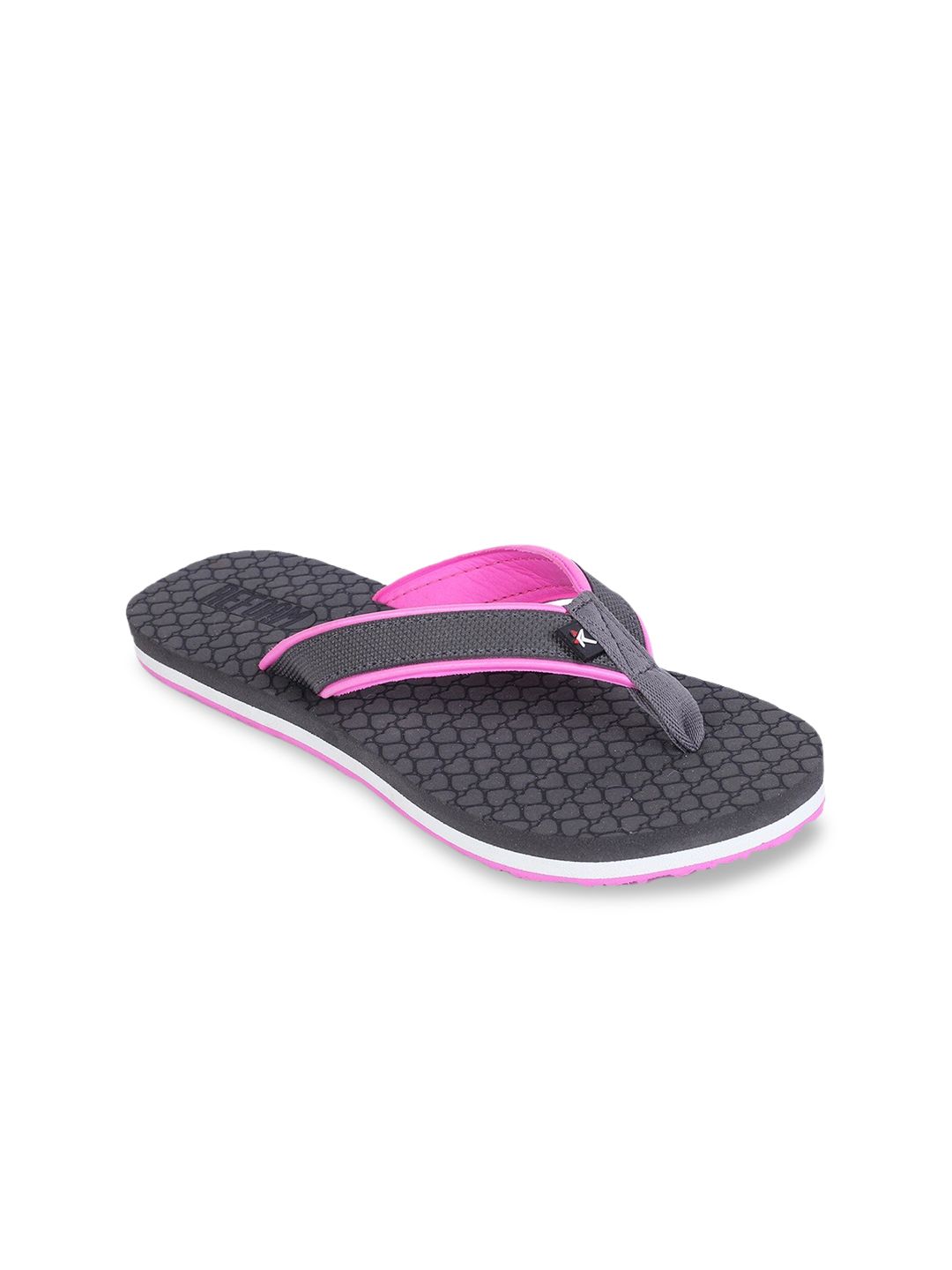 REFOAM Women Pink & Grey Solid Thong Flip-Flops Price in India