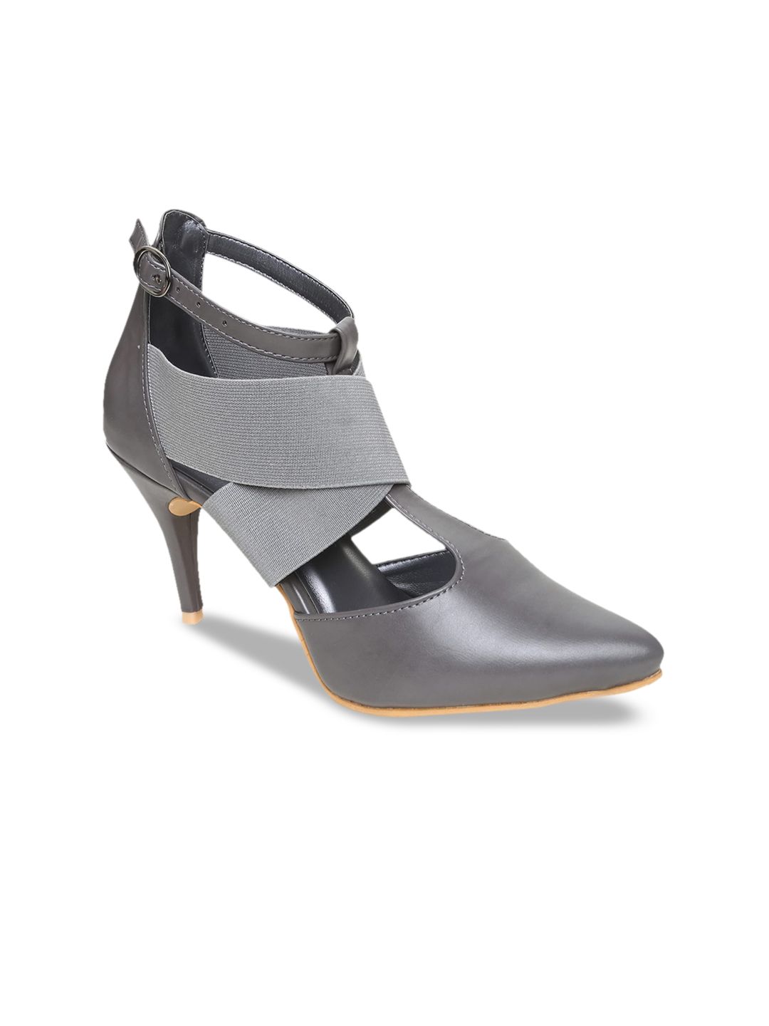 VALIOSAA Women Grey Solid Pumps Price in India