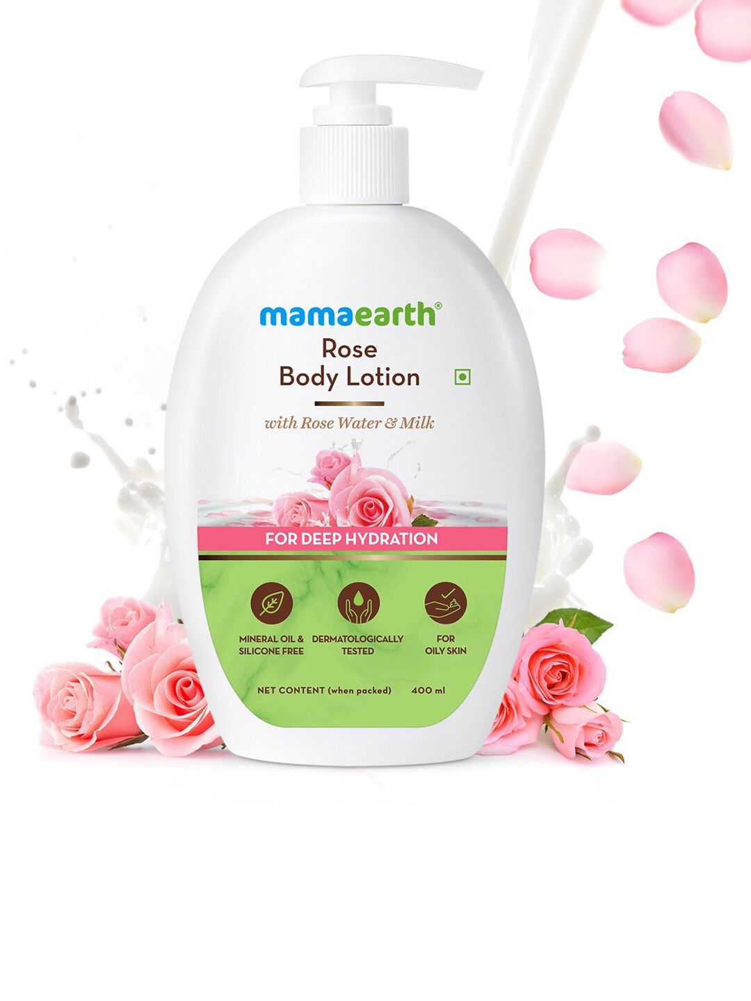 Mamaearth Rose Body Lotion with Rose Water and Milk For Deep Hydration 400ml