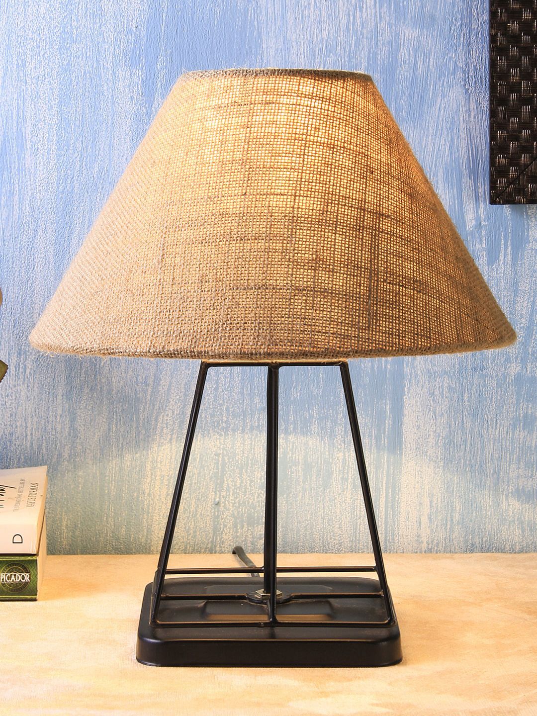 Devansh Conical Warm Yellow Metal Frustum Solid High Quality Electrical Table Lamps