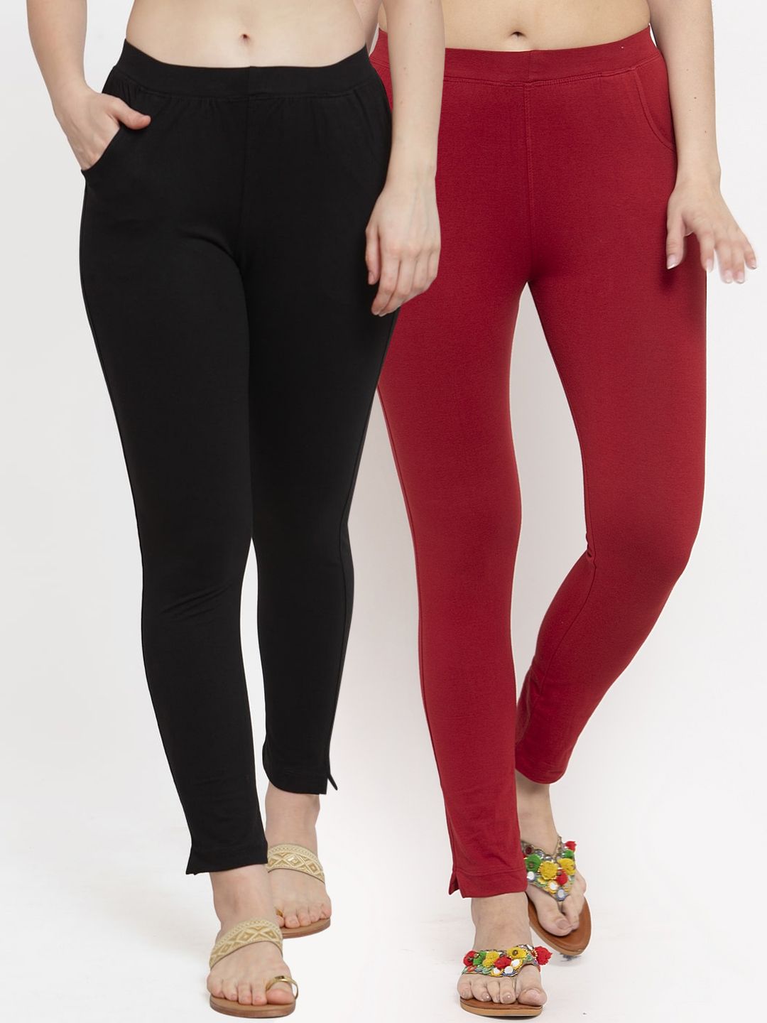 TAG 7 Women Pack Of 2 Solid Leggings Price in India