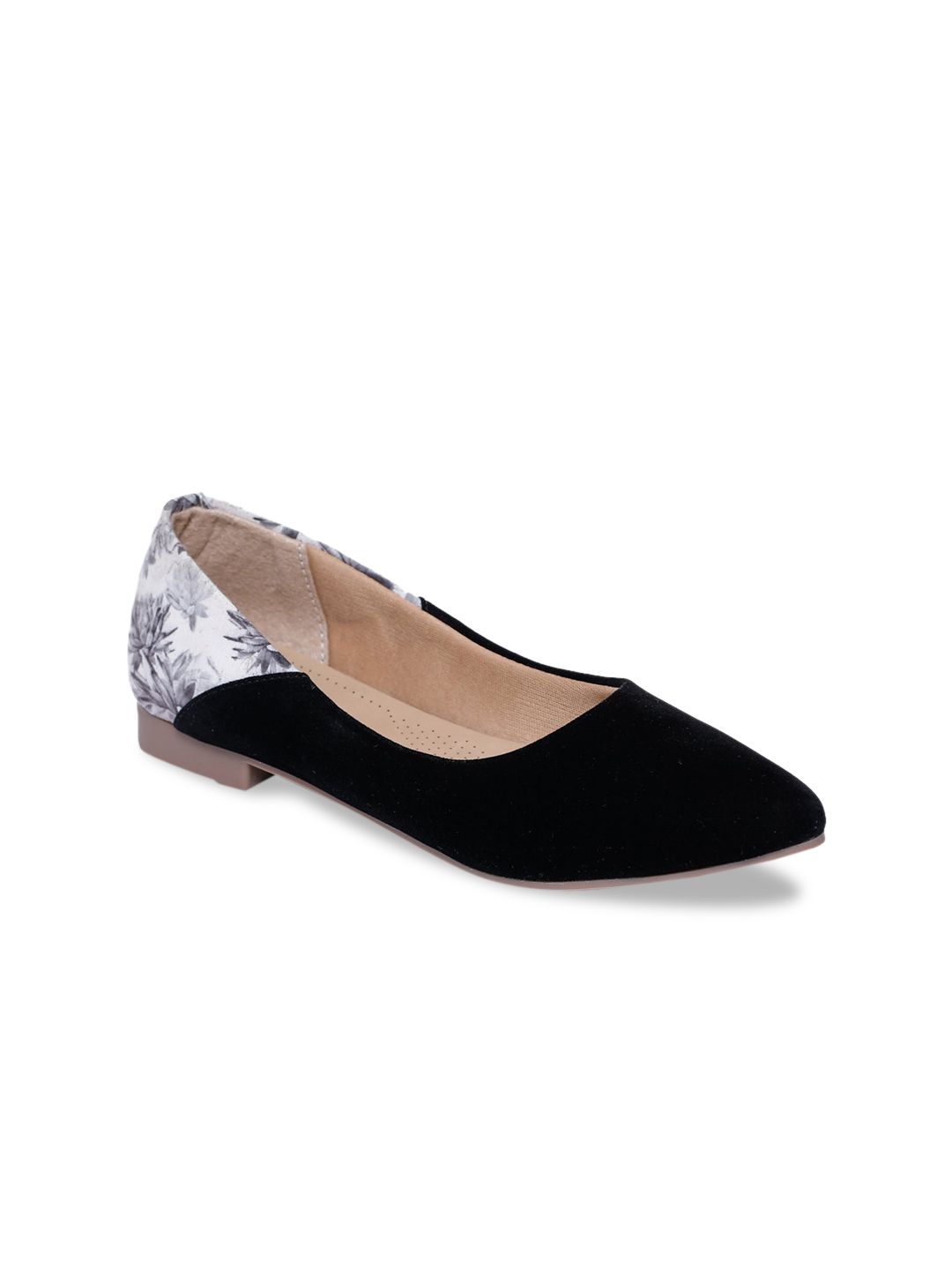 Shezone Women Black Printed Ballerinas