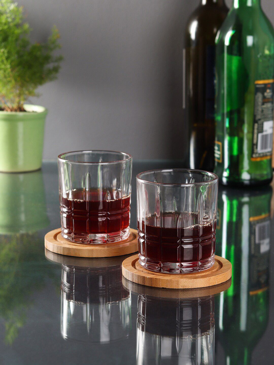 ceradeco Transparent 6 Pcs Textured Whiskey Glass Set 200 ml Price in India