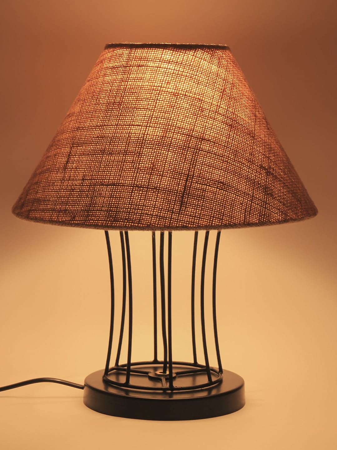 Devansh Warm Yellow Metal Spherical Printed High Quality Electrical Table Lamps