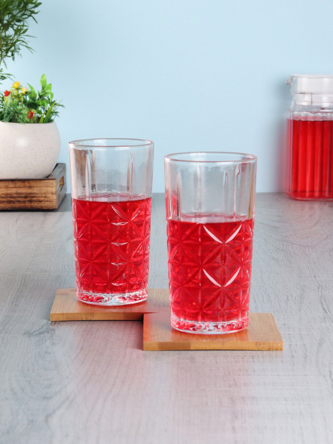 ceradeco Transparent 6 Pcs Juice Glasses Price in India