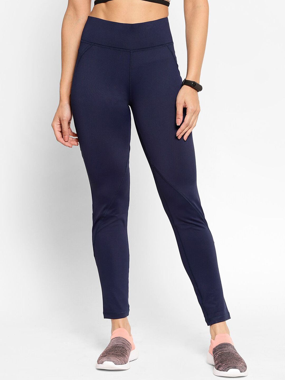 SAPPER Women Blue Solid Slim-Fit Track Pants Price in India