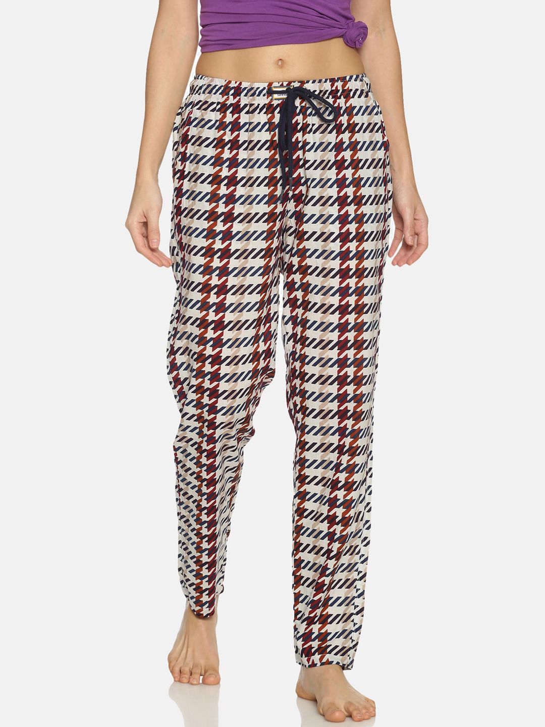 Bene Kleed Women Multicoloured Printed Anti Bacterial Lounge Pants Price in India