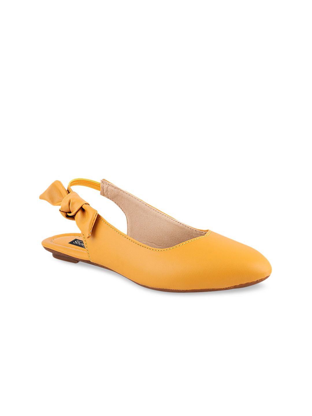 Shoetopia Women Mustard Solid Ballerinas Price in India