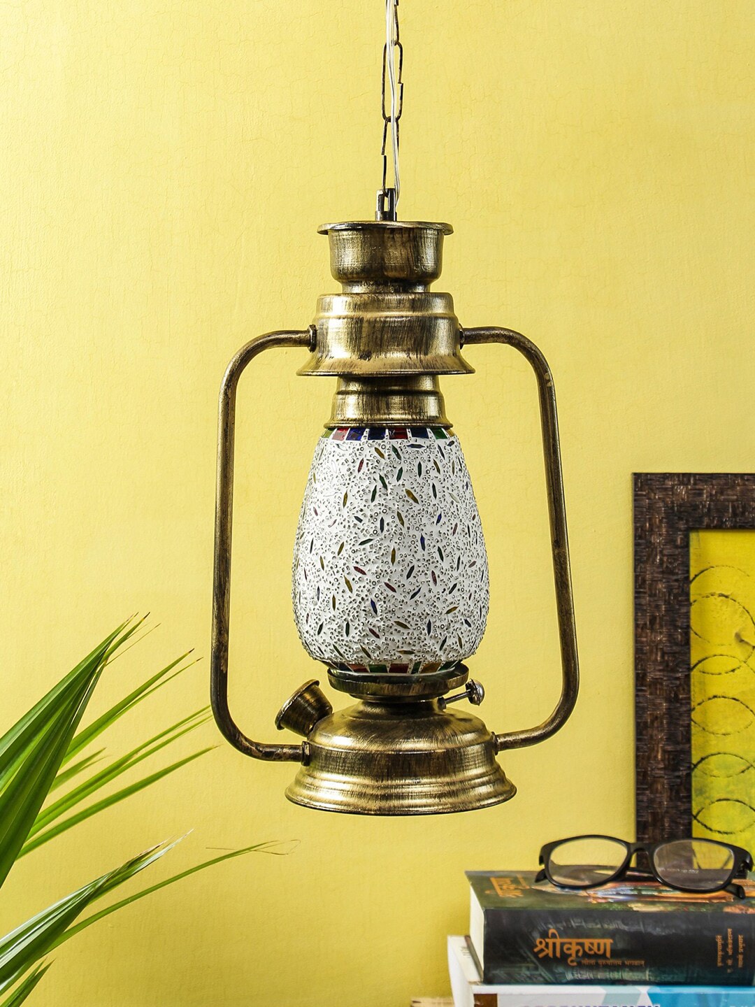 Devansh White Solid Traditional Hanging Ceiling Lantern Price in India
