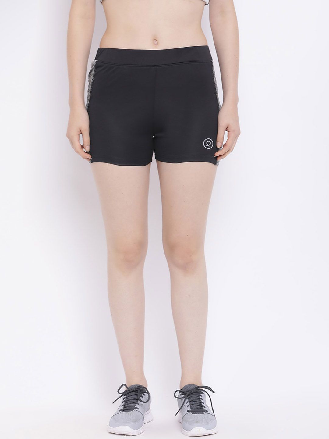 Chkokko Women Black Solid Regular Fit Sports Shorts Price in India