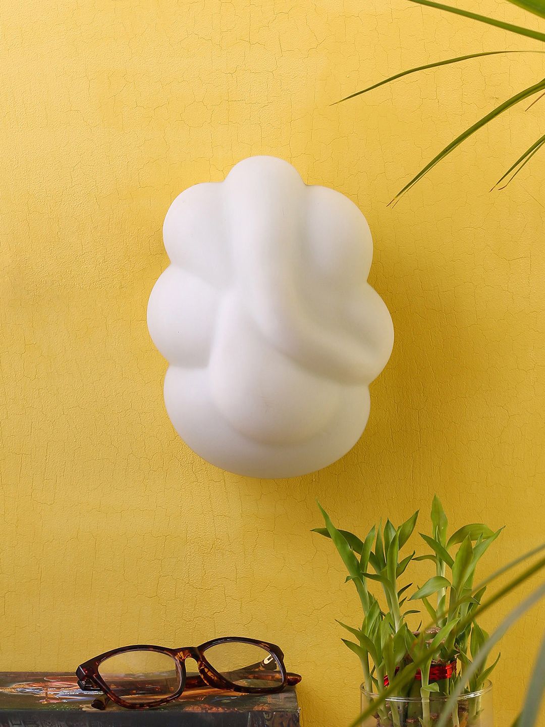 Devansh White Solid Ganesh JI Contemporary Flash Mount Light