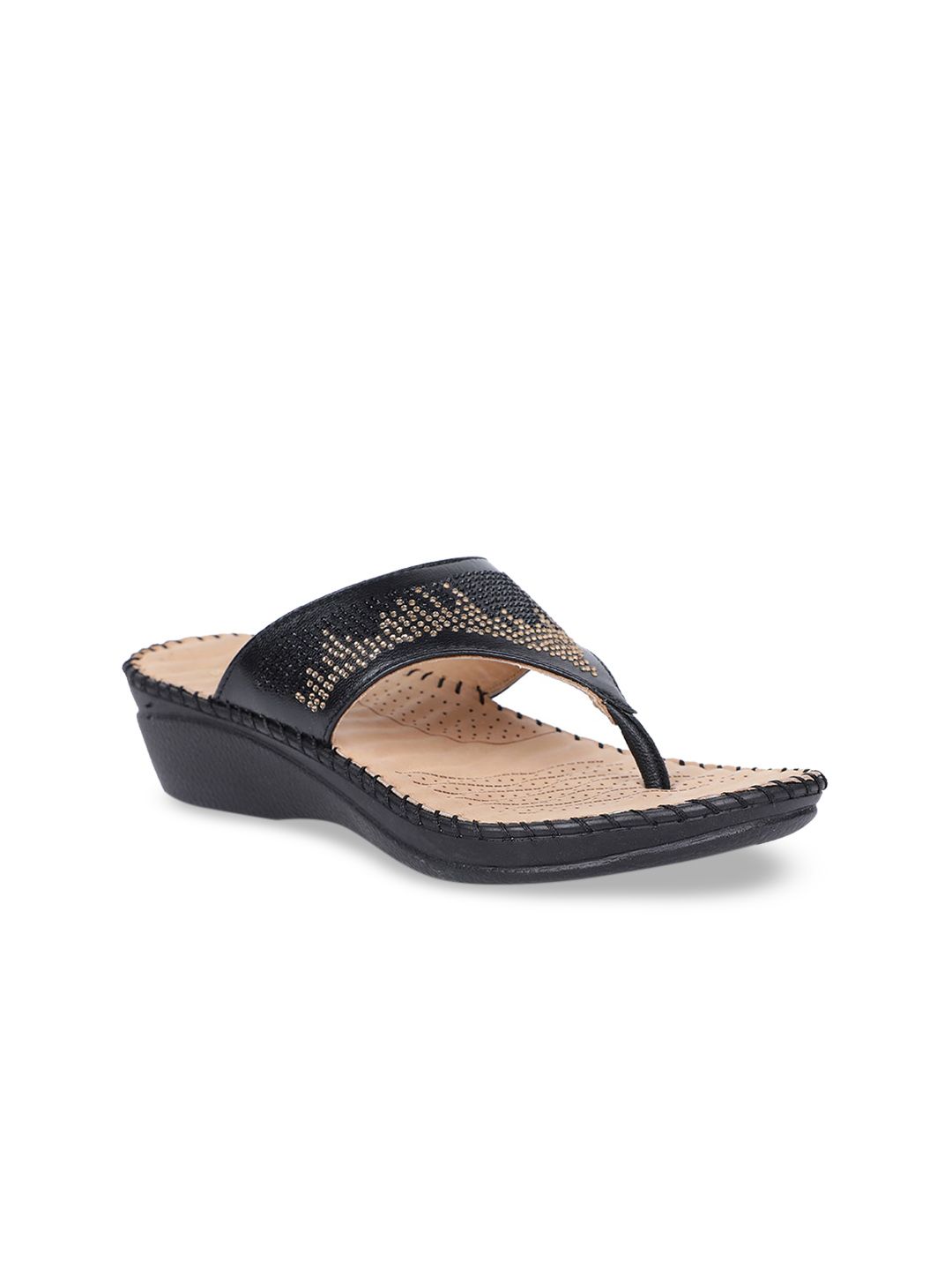 Scholl Women Black Embellished Sandals Price in India