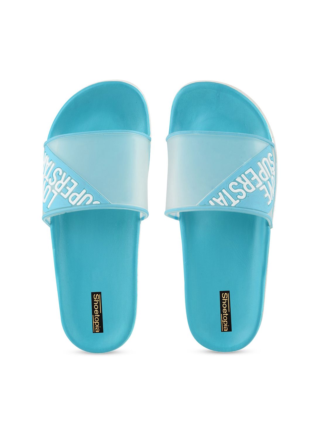 Shoetopia Women Blue Solid Sliders Price in India