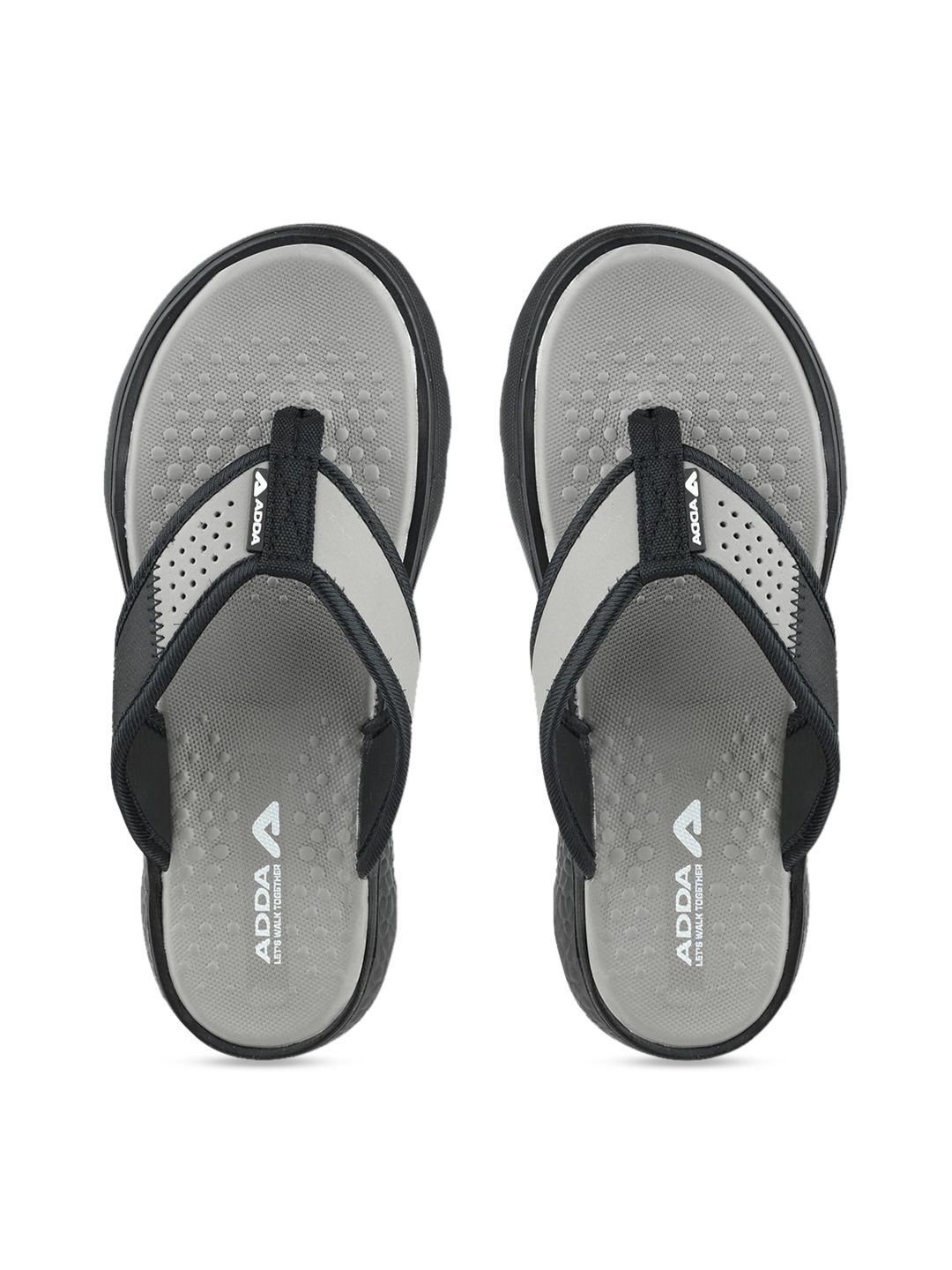 Adda Men Grey Solid Thong Flip-Flops
