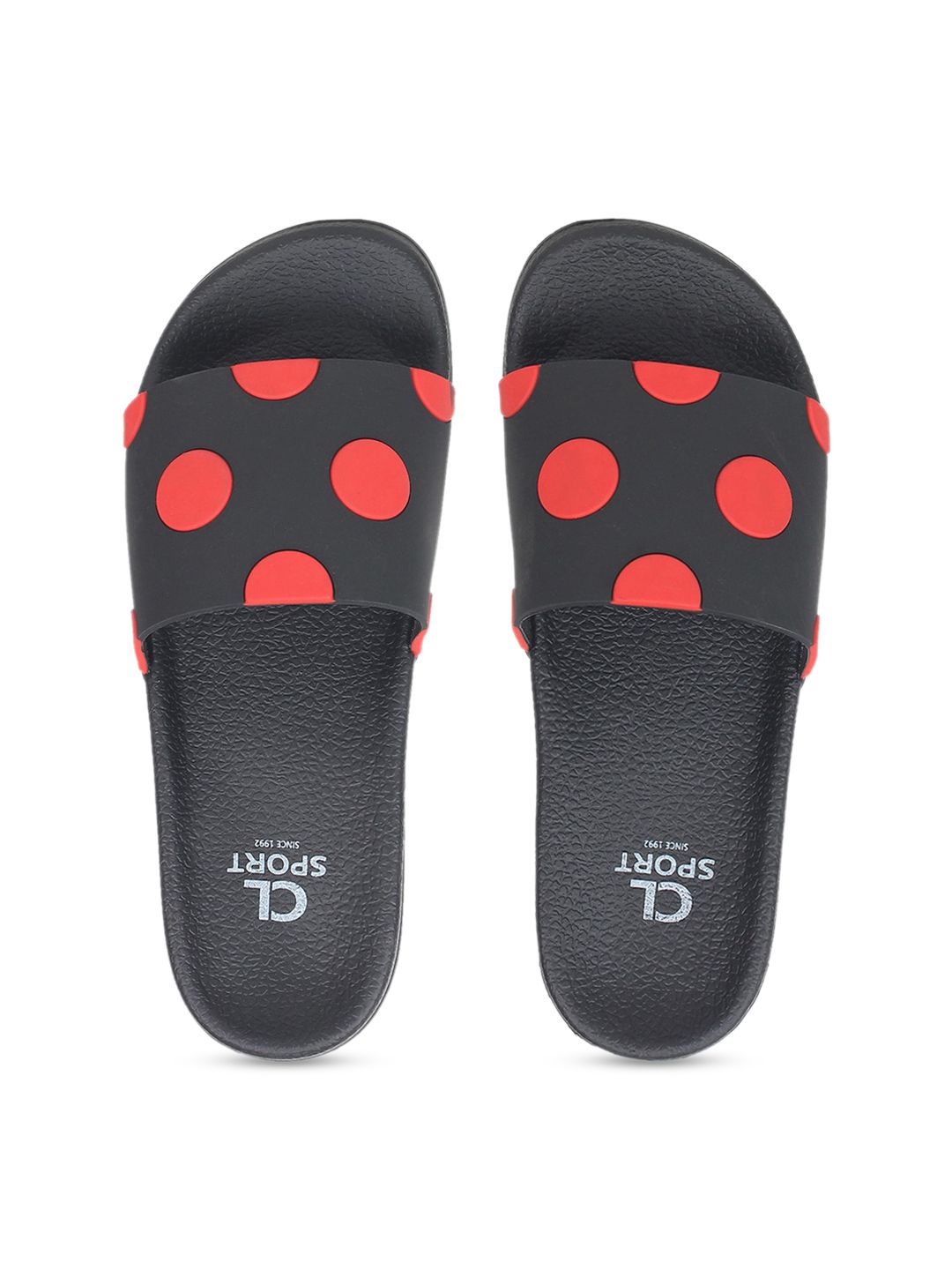 Carlton London sports Women Black Printed Sliders Price in India