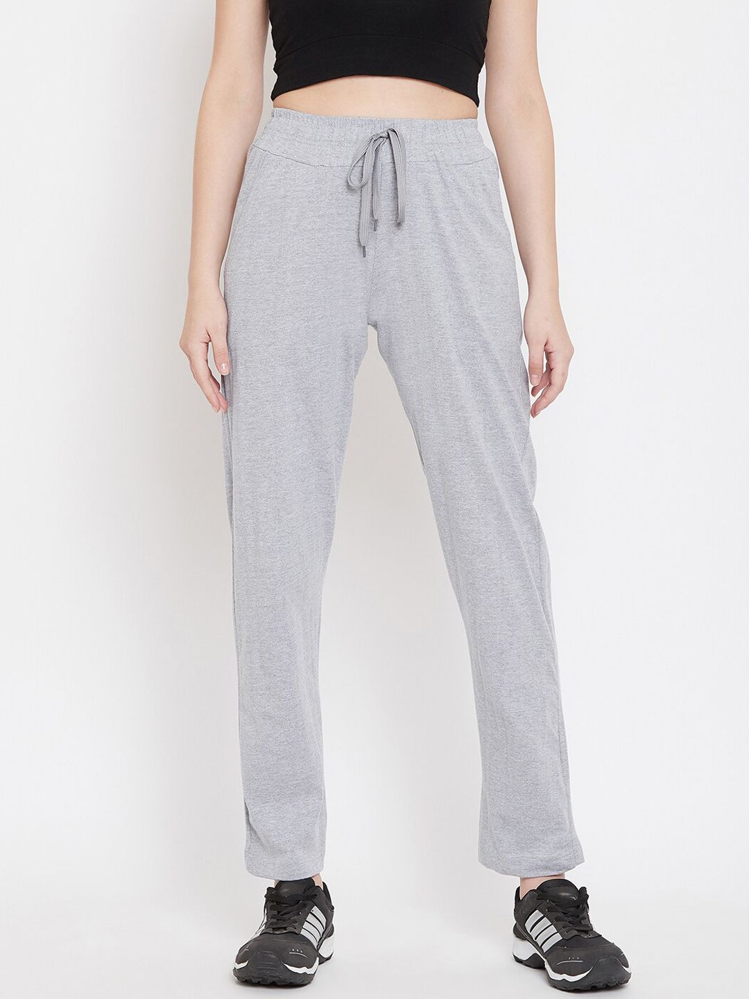 StyleStone Women Grey Solid Track Pants Price in India