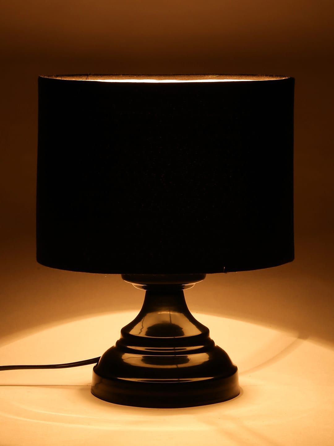 Devansh Black Solid Traditional Bedside Lamp Price in India