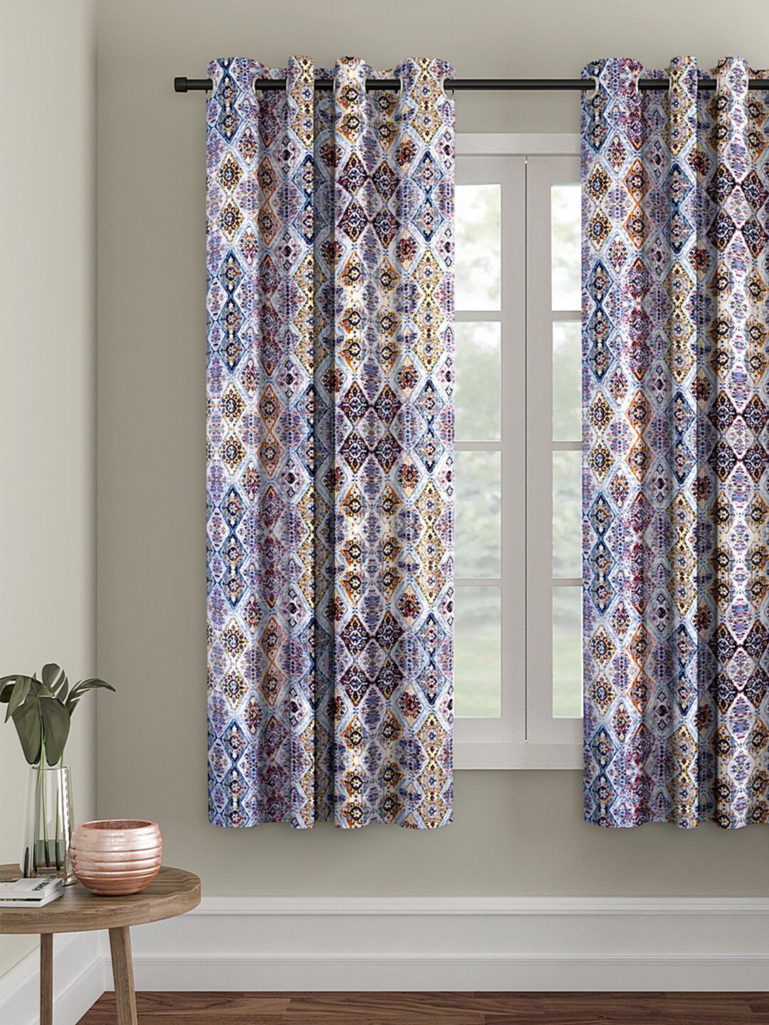 eyda Multicoloured Printed Single Window Curtain Price in India