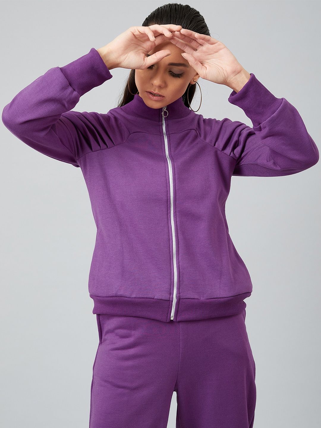 Athena Women Purple Solid Sweatshirt Price in India