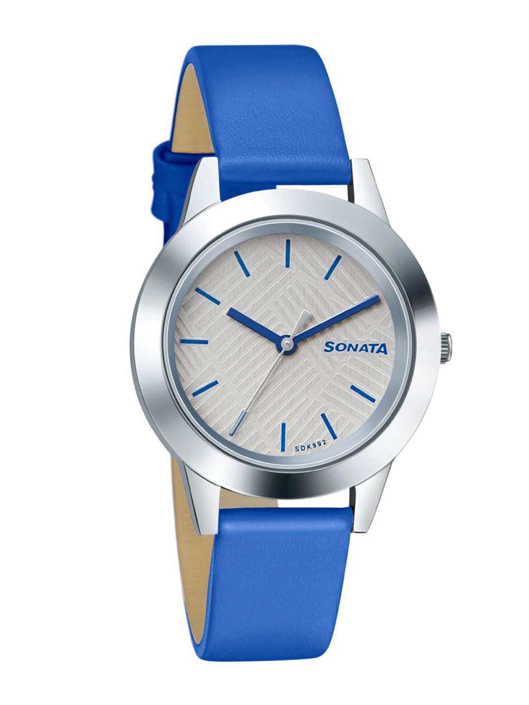 Sonata Women White & Blue Analogue Splash Leather Watch 87019SL15 Price in India