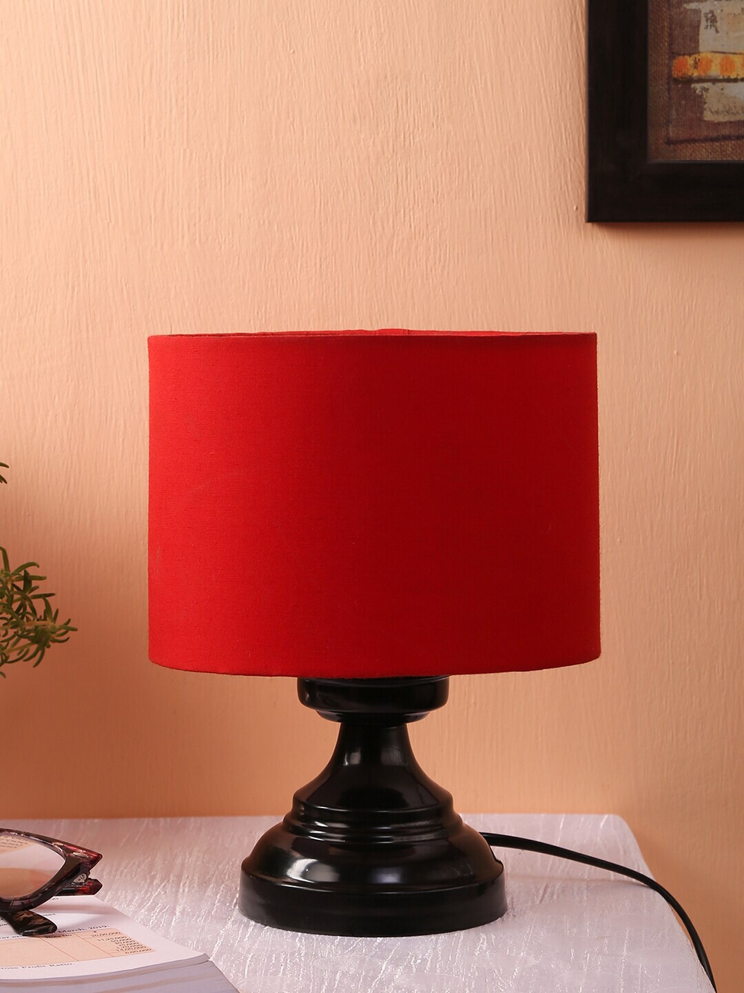 Devansh Red Solid Contemporary Table Lamp Price in India