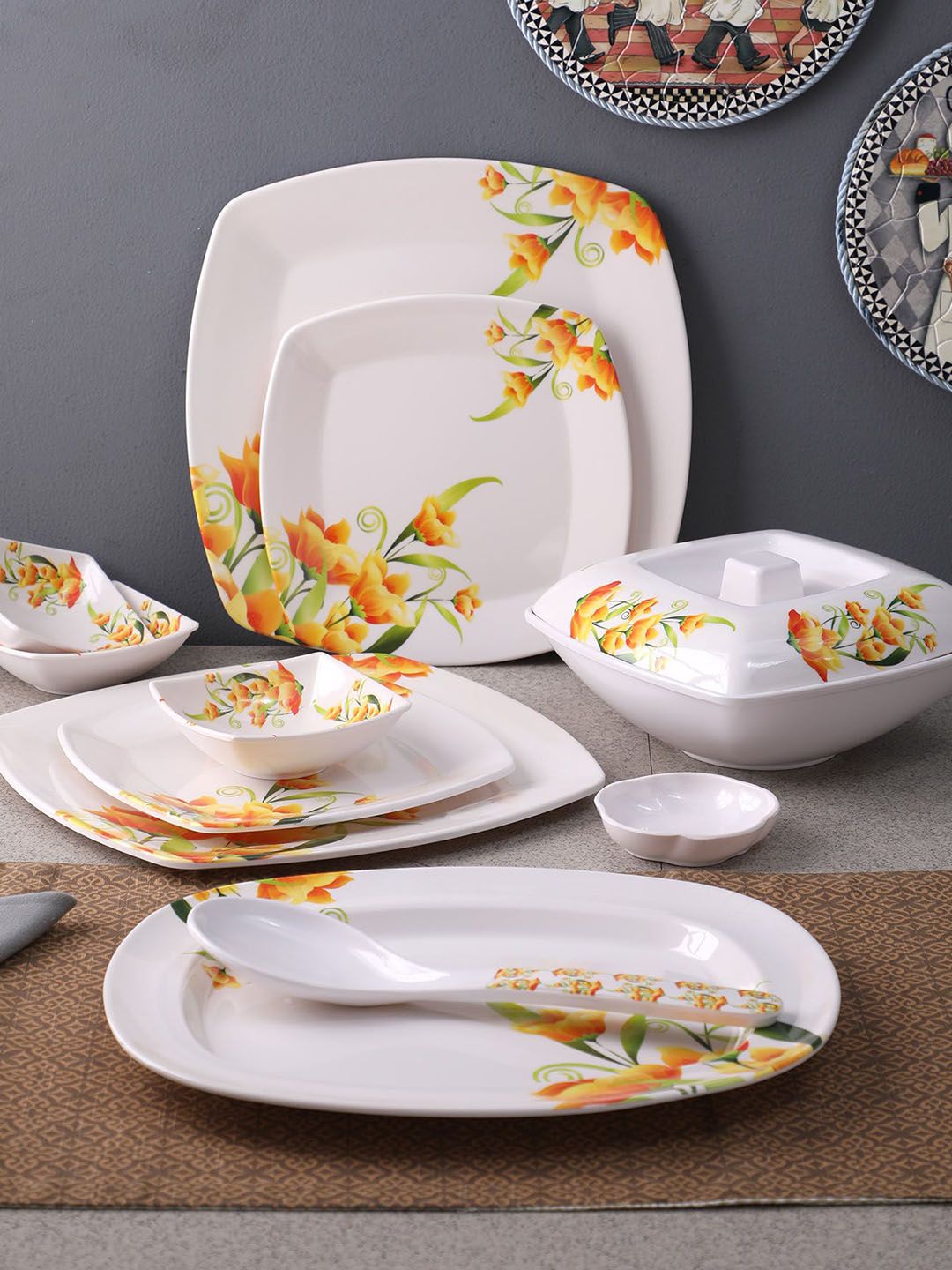 Gallery99 32 Pcs White Printed Dinner Set Price in India