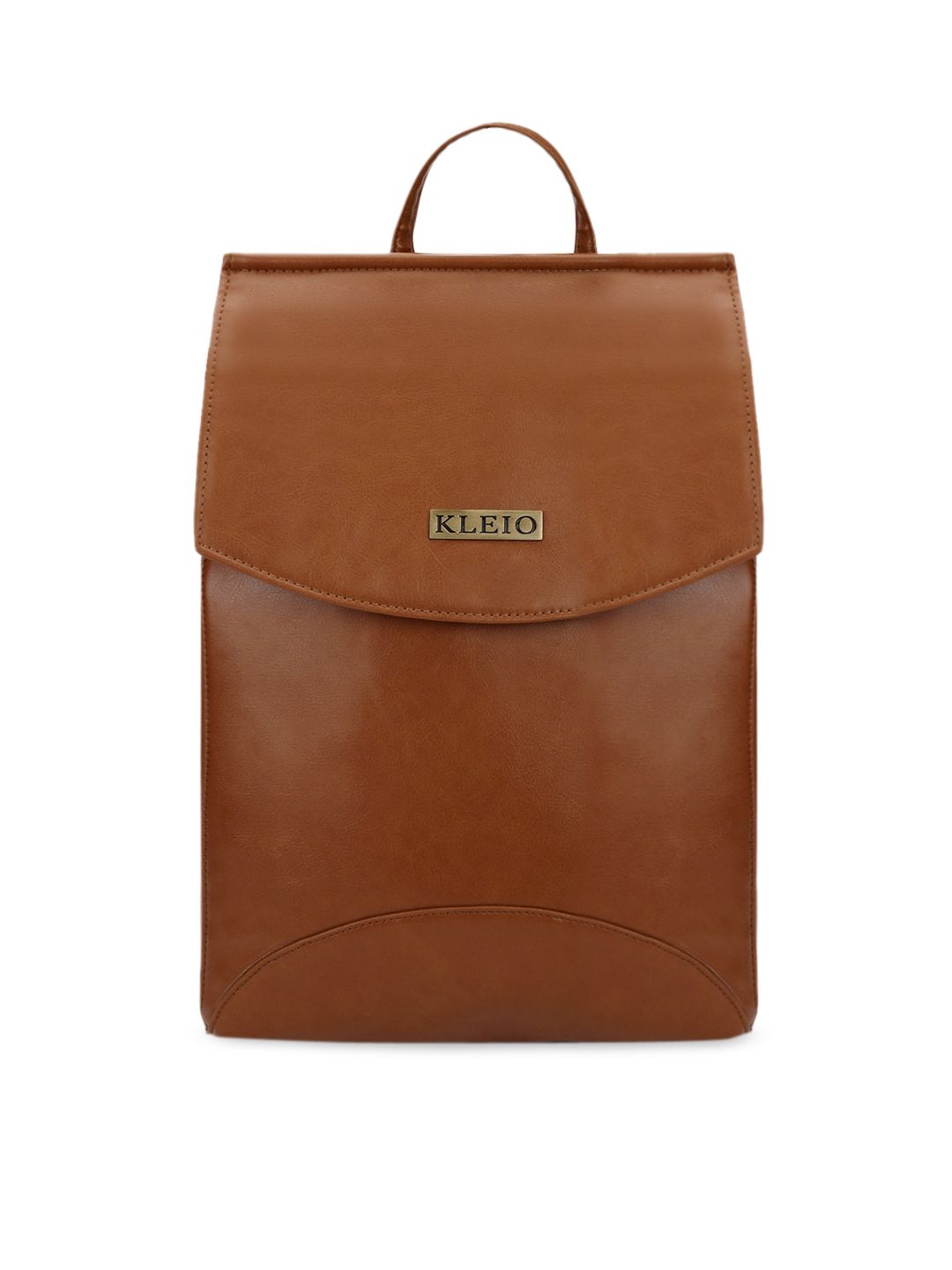 KLEIO Women Tan Brown Solid Backpack Price in India