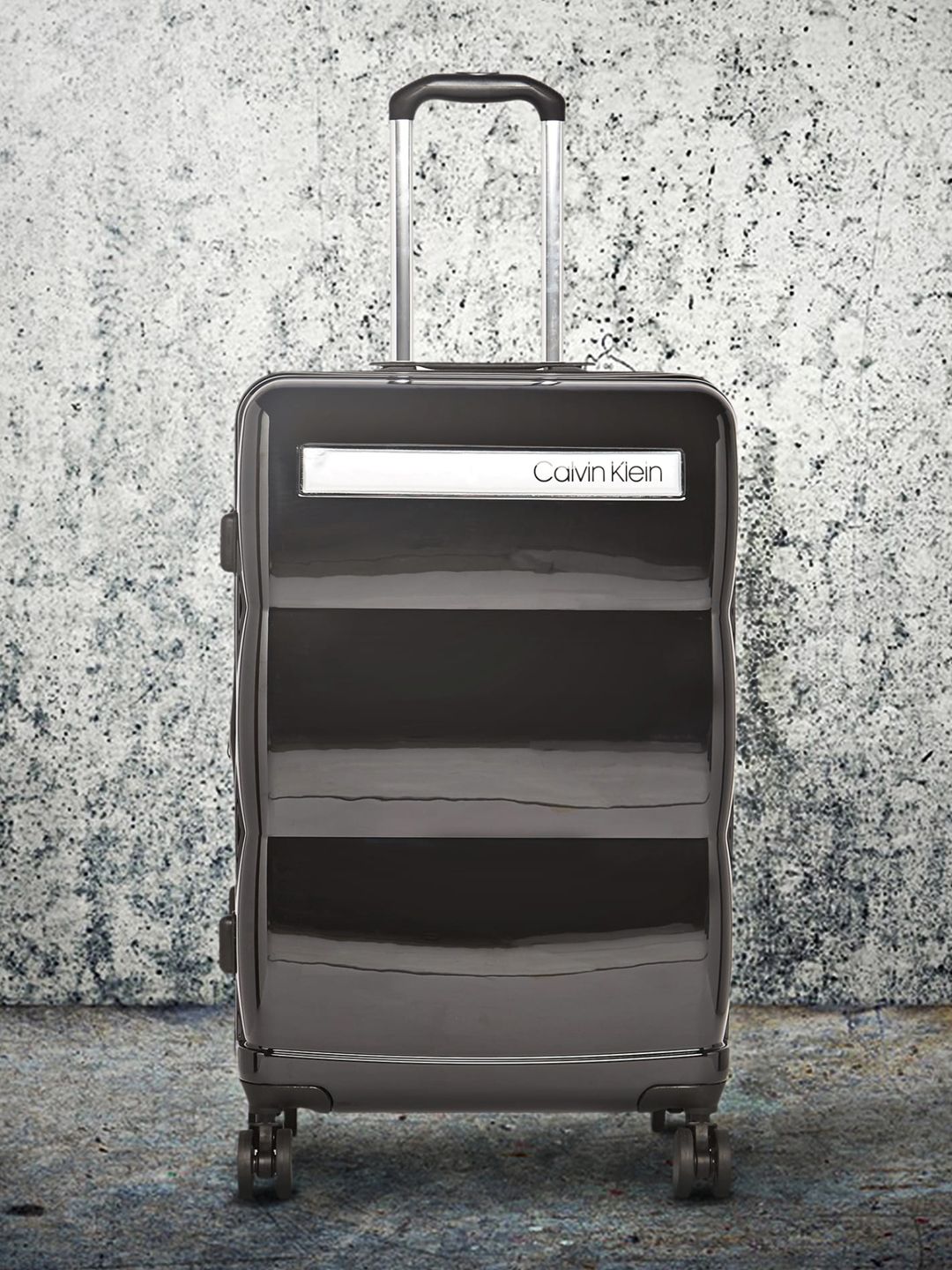 Calvin Klein DOWN TO FLY Range Black & Silver  Hard Medium Luggage Price in India