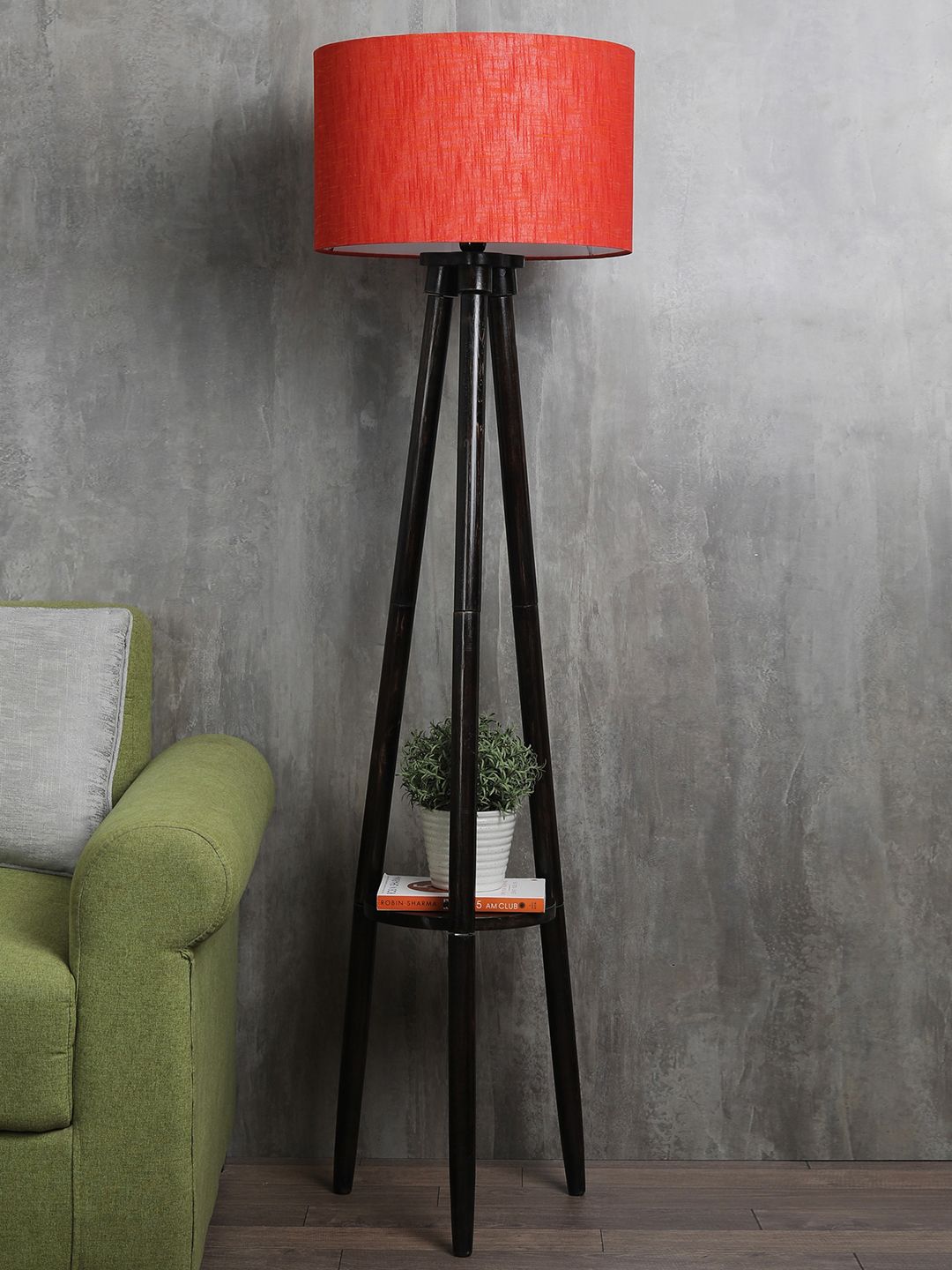 SANDED EDGE Red Solid Traditional Shelf Lamp Price in India
