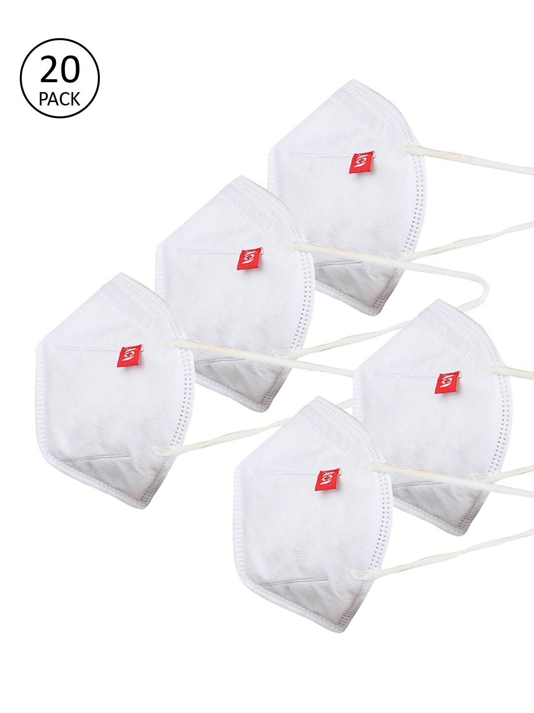Swiss Design Unisex 20 Pcs White Solid 5-Ply Disposable N95 Masks Price in India