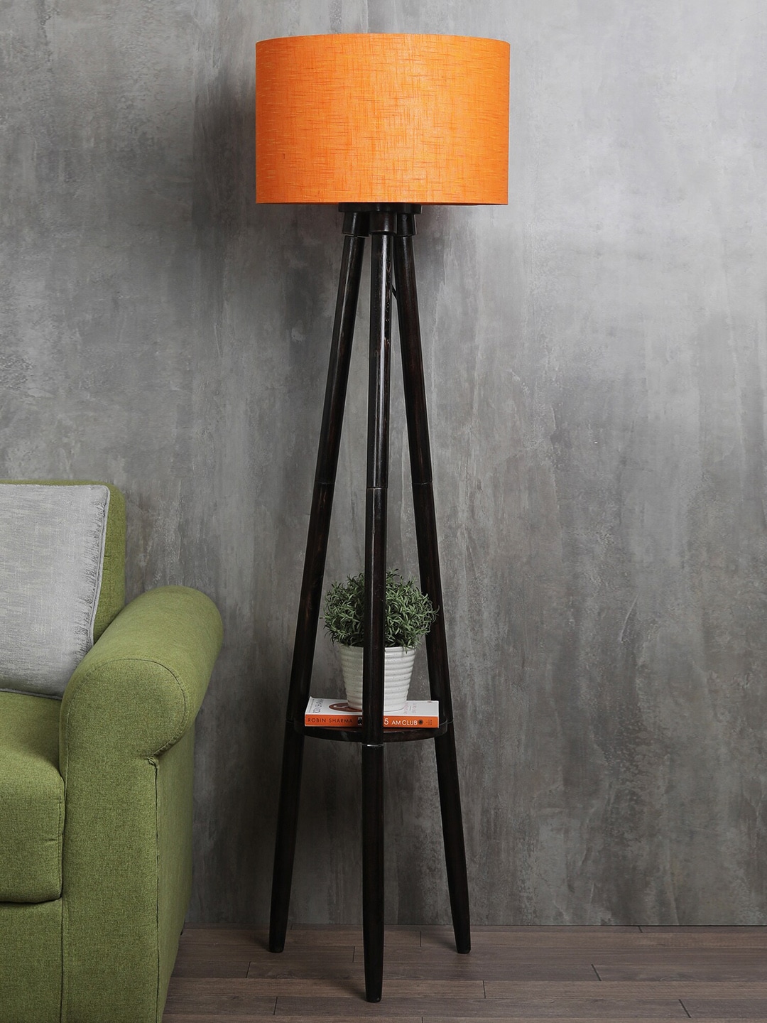 SANDED EDGE Orange Solid Traditional Shelf Lamp Price in India