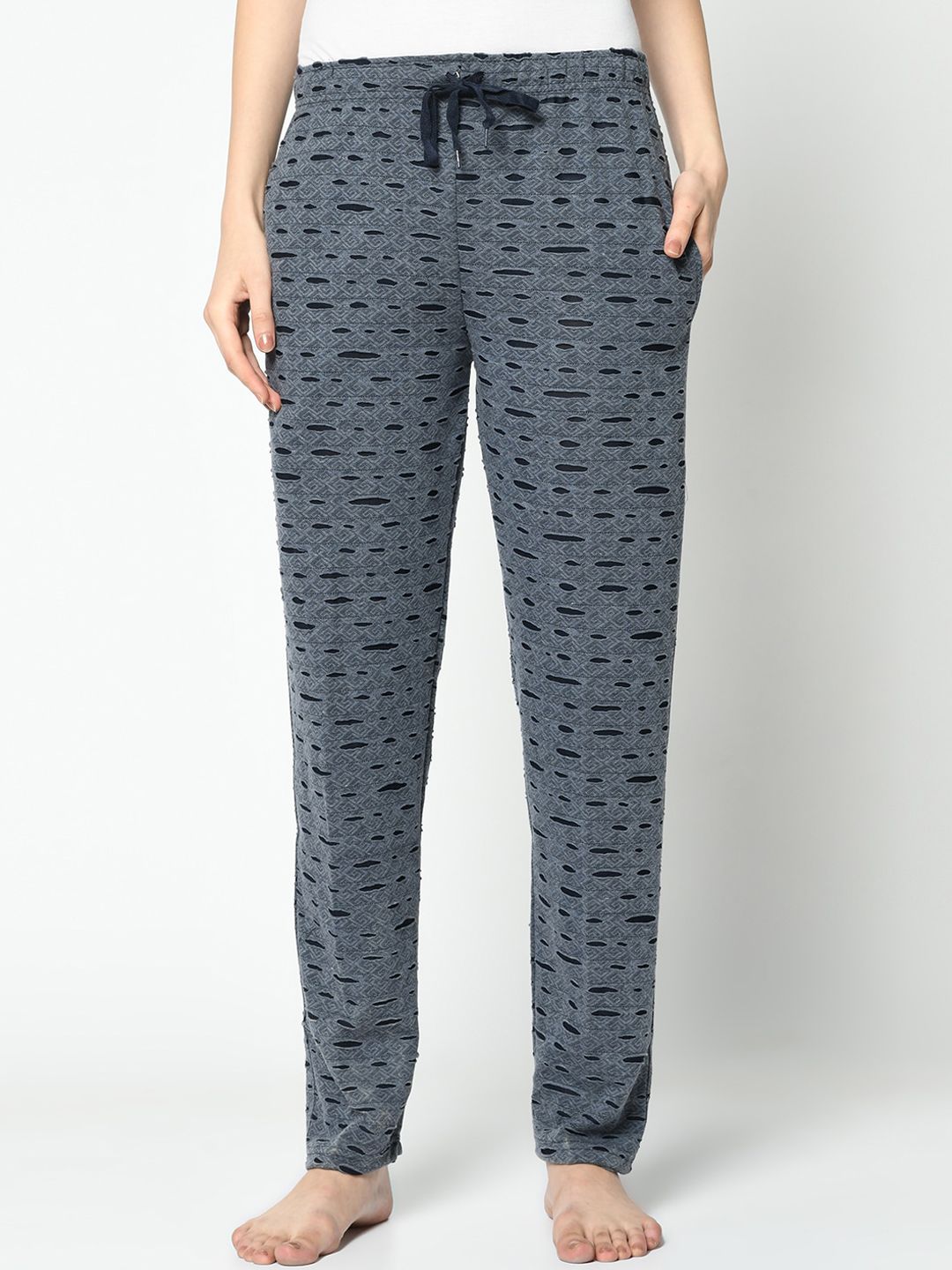 VIMAL JONNEY Women Grey Printed Lounge Pants Price in India