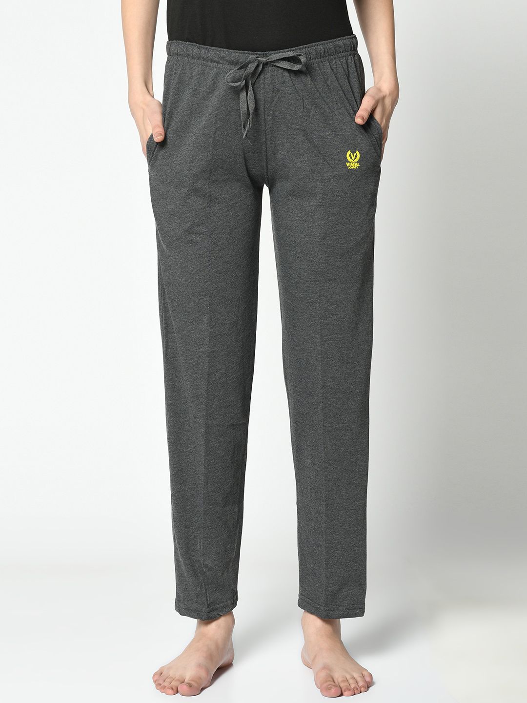 VIMAL JONNEY Women Grey Solid Lounge Pants Price in India