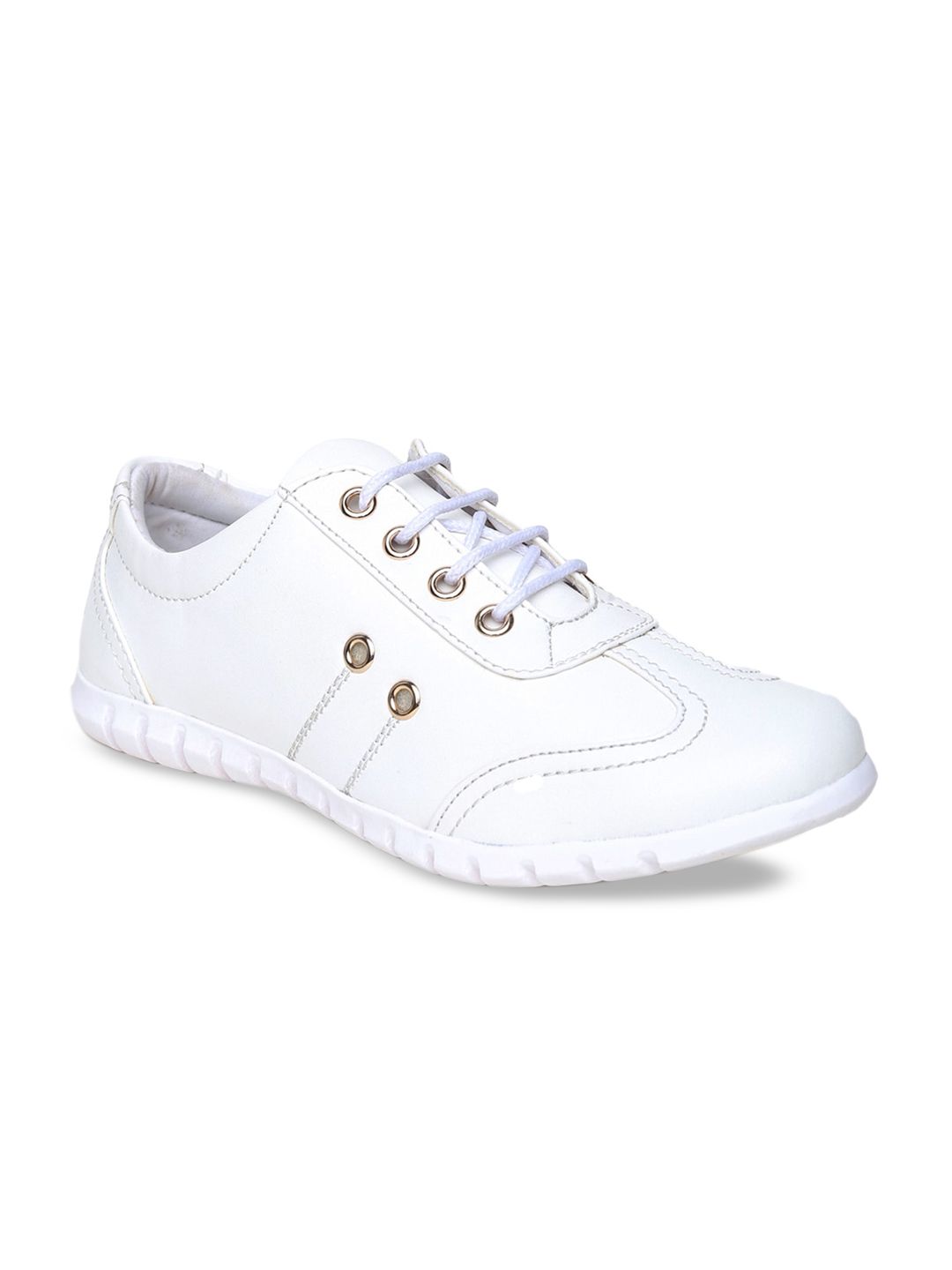 VALIOSAA Women White Solid Sneakers Price in India