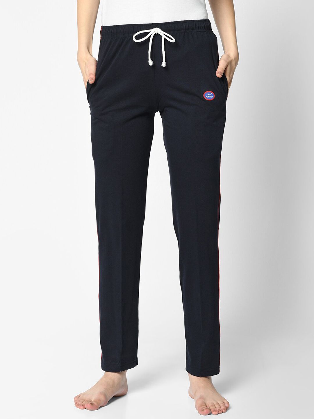 VIMAL JONNEY Women Navy Blue Solid Lounge Pants Price in India