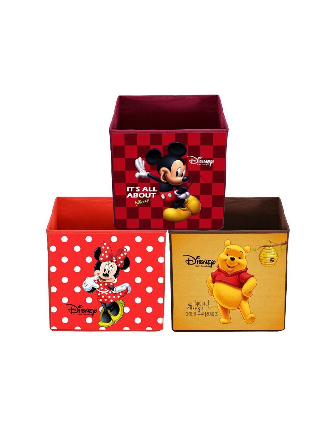 Kuber Industries Set Of 3 Disney Printed Non-Woven Foldable Sustainable Storage Boxes Price in India