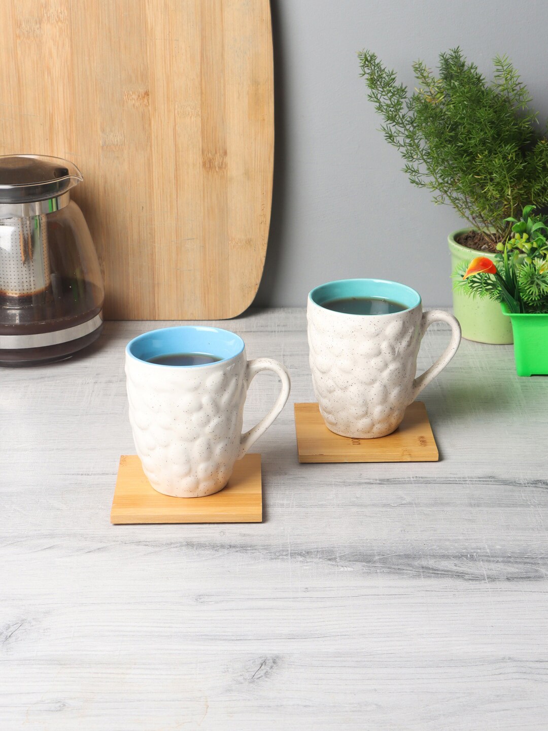 CDI White 6 Pcs Solid Ceramic Cup Set Price in India