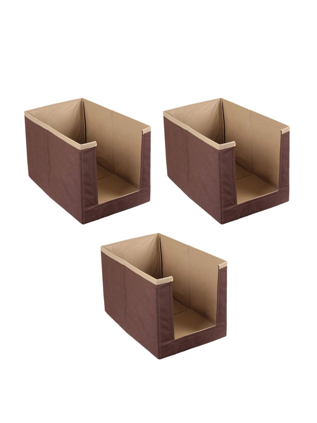 Kuber Industries Set Of 3 Brown Foldable Shirt Organisers Price in India
