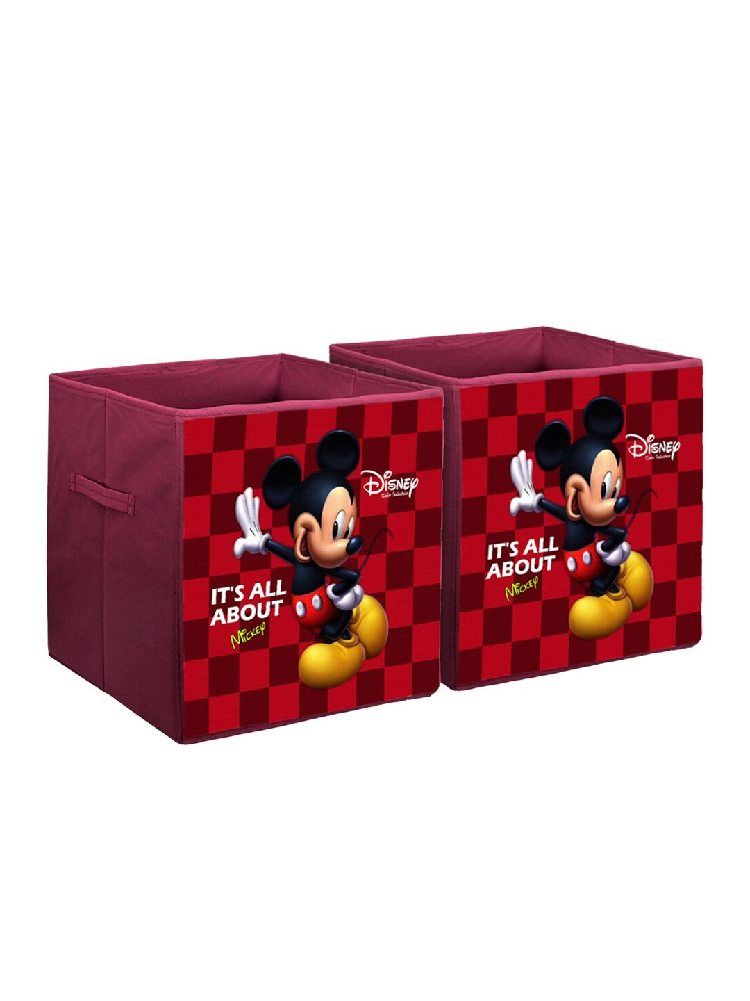 Kuber Industries Set Of 2 Disney Mickey Mouse Print Non-Woven Fabric Foldable Cloth Storage Box Price in India