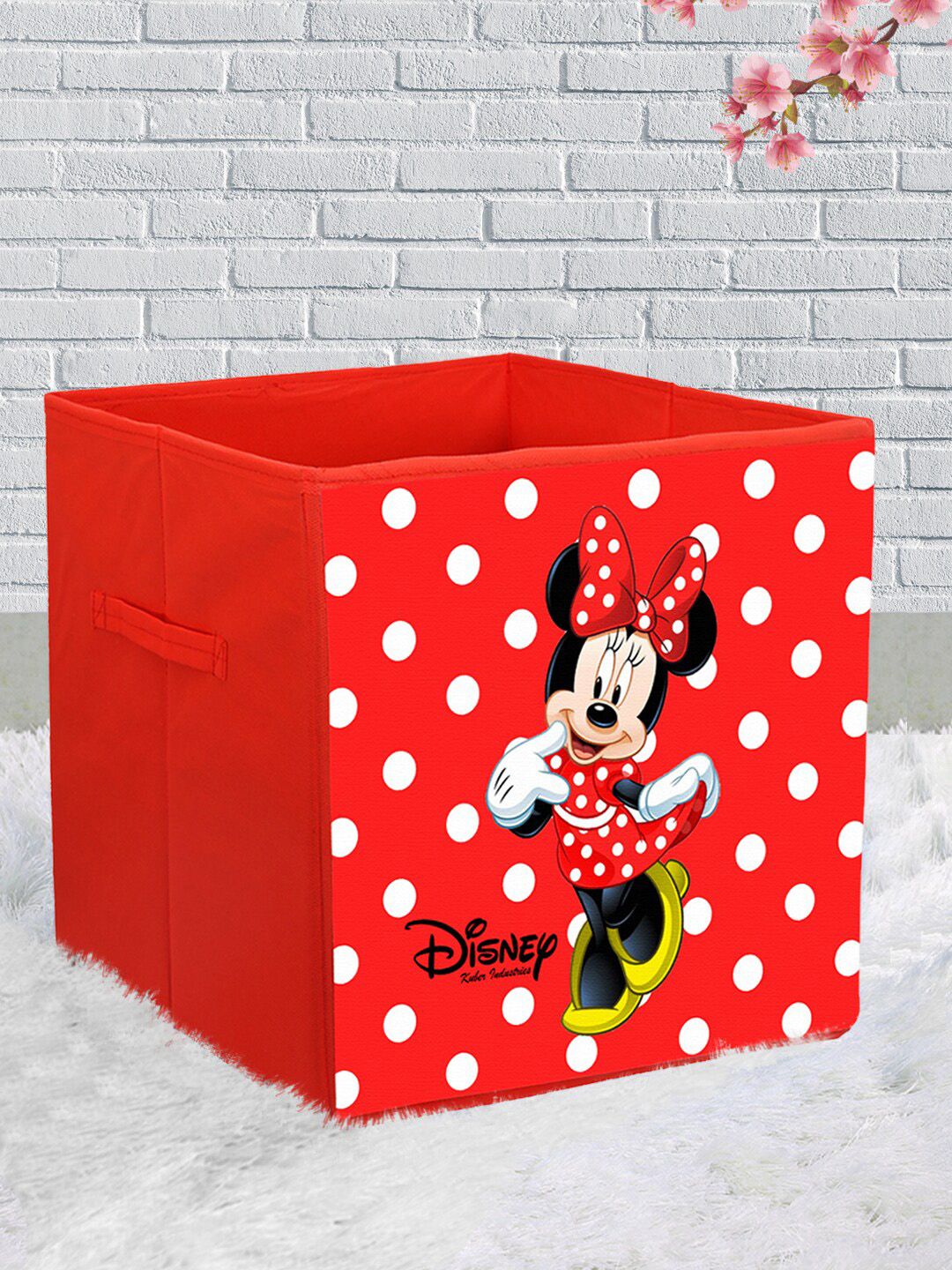 Kuber Industries Red & White Disney Minnie Printed Non-Woven Fabric Foldable Sustainable Storage Boxes Price in India