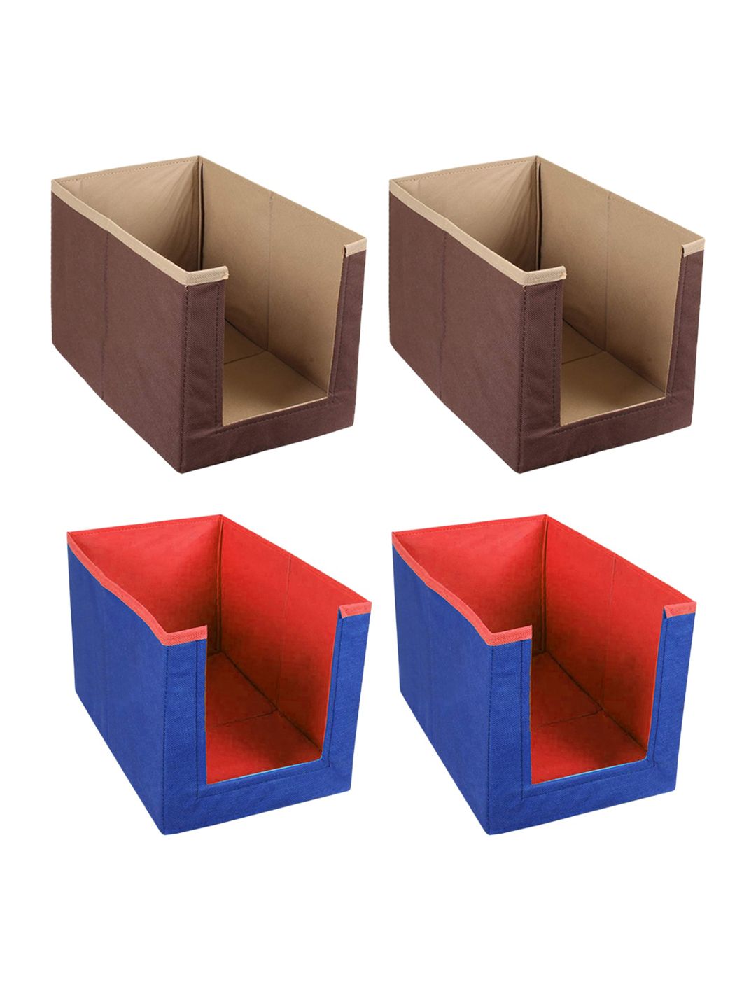 Kuber Industries Set Of 4 Brown & Blue Foldable Sustainable Shirt Organisers Price in India