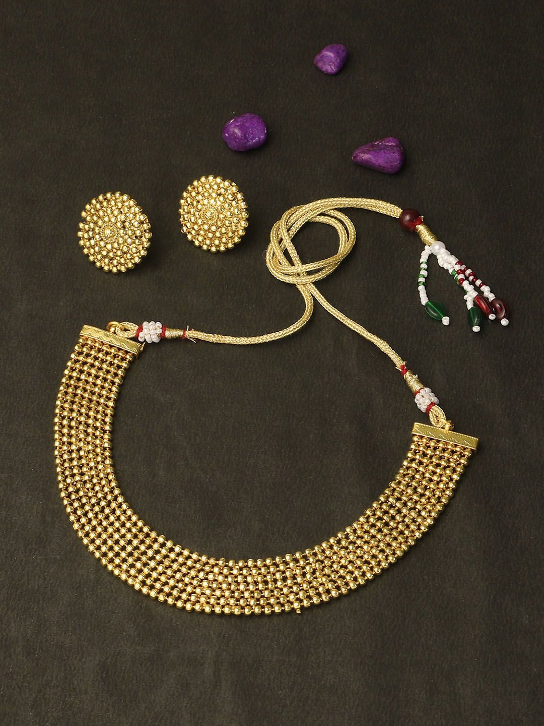 Adwitiya Collection 24 CT Gold-Plated Handcarfted Jewellery Set Price in India