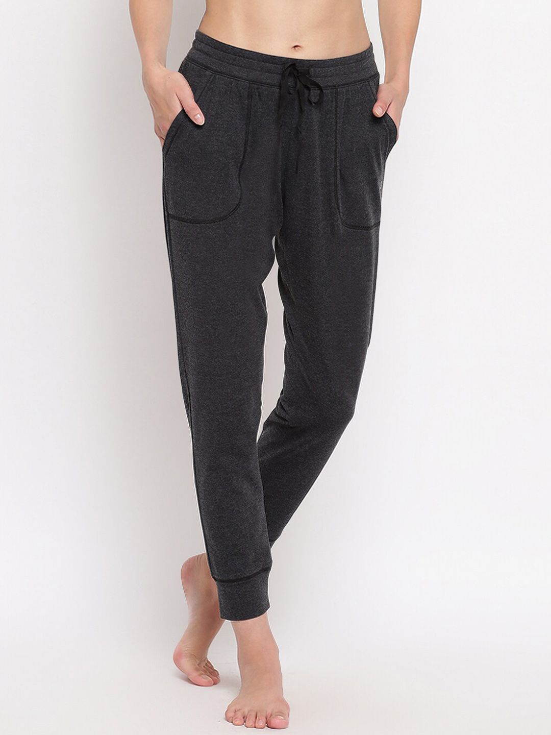 Enamor Women Charcoal Relaxed Fit Lounge Joggers Price in India